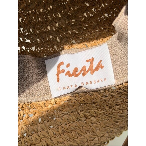Fiesta Santa Barbara Straw Sun Hat Natural Tan Wide Brim Chin Strap Beach Hat main image 7